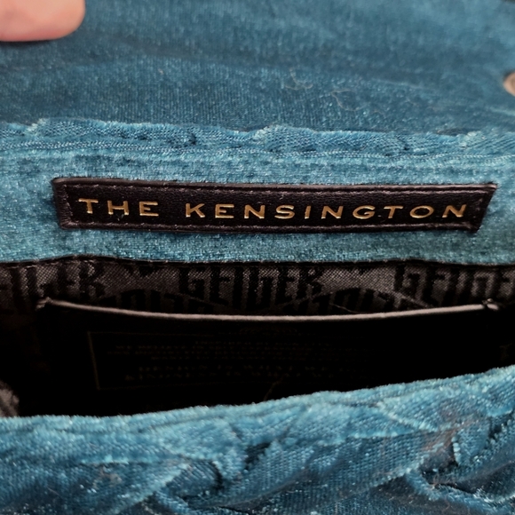 Kurt Geiger Teal Velvet Shoulder Bag - NWT - Picture 8 of 12